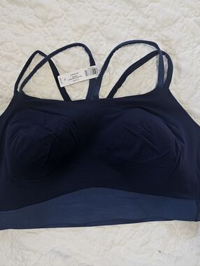 Soma Navy Strappy Yoga Sports Bralette XL Bra NWT